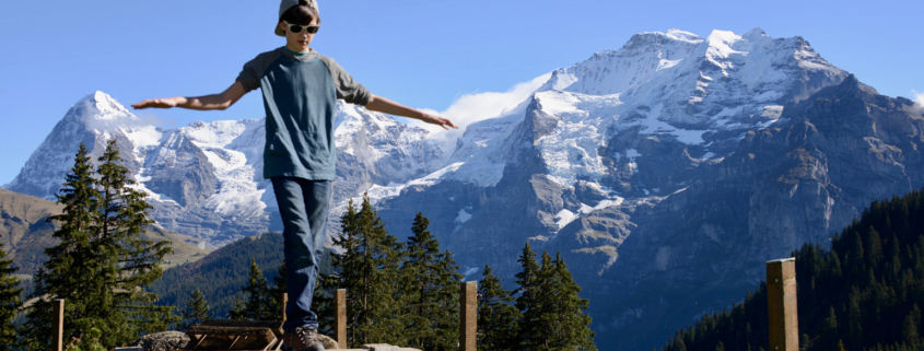 Slack lining in Alps, what is worldschooling? world schooling