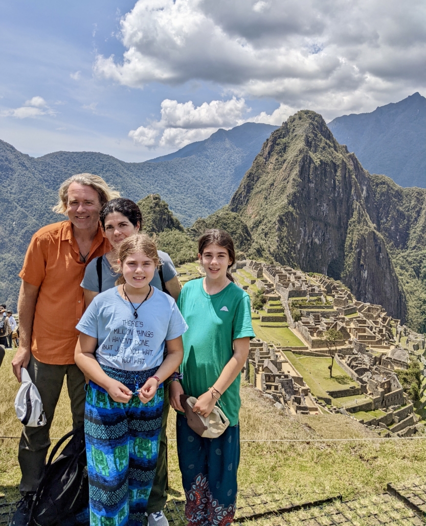 family at Machu Pichu