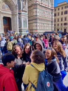 World school group at Duomo in Italy