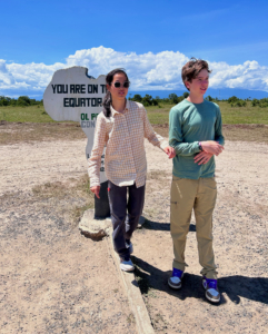 walking along the equator in Kenya