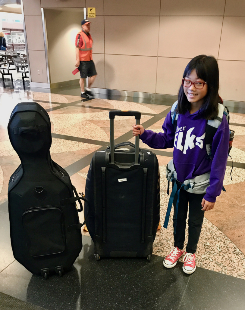 music and worldschooling, travel with a cello
