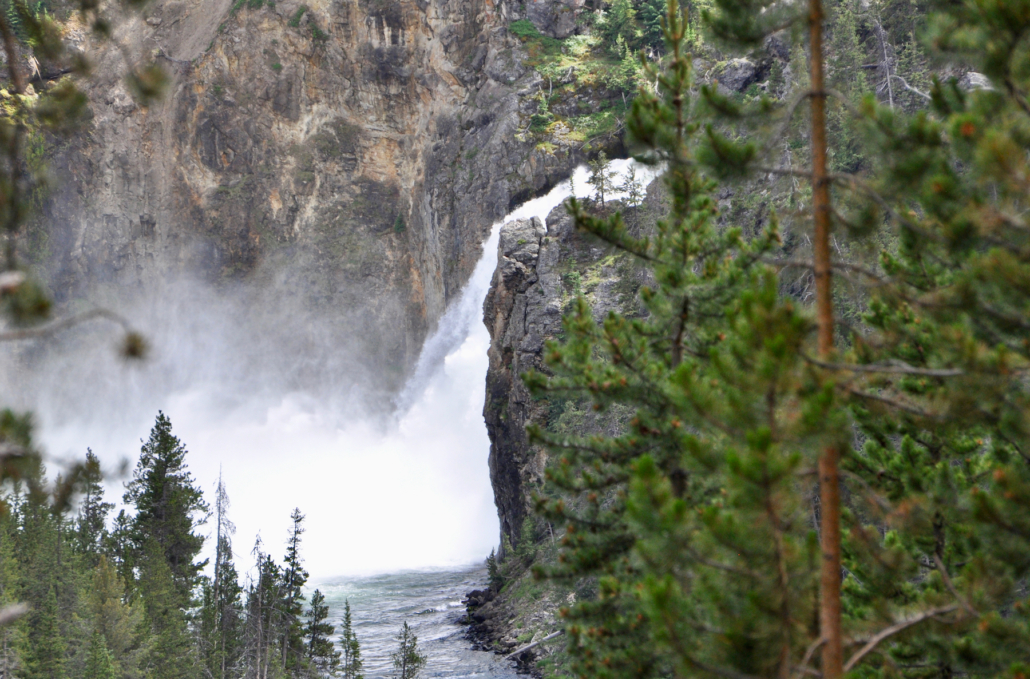 family travel Yellowstone; waterfalls in Yellowstone National Park