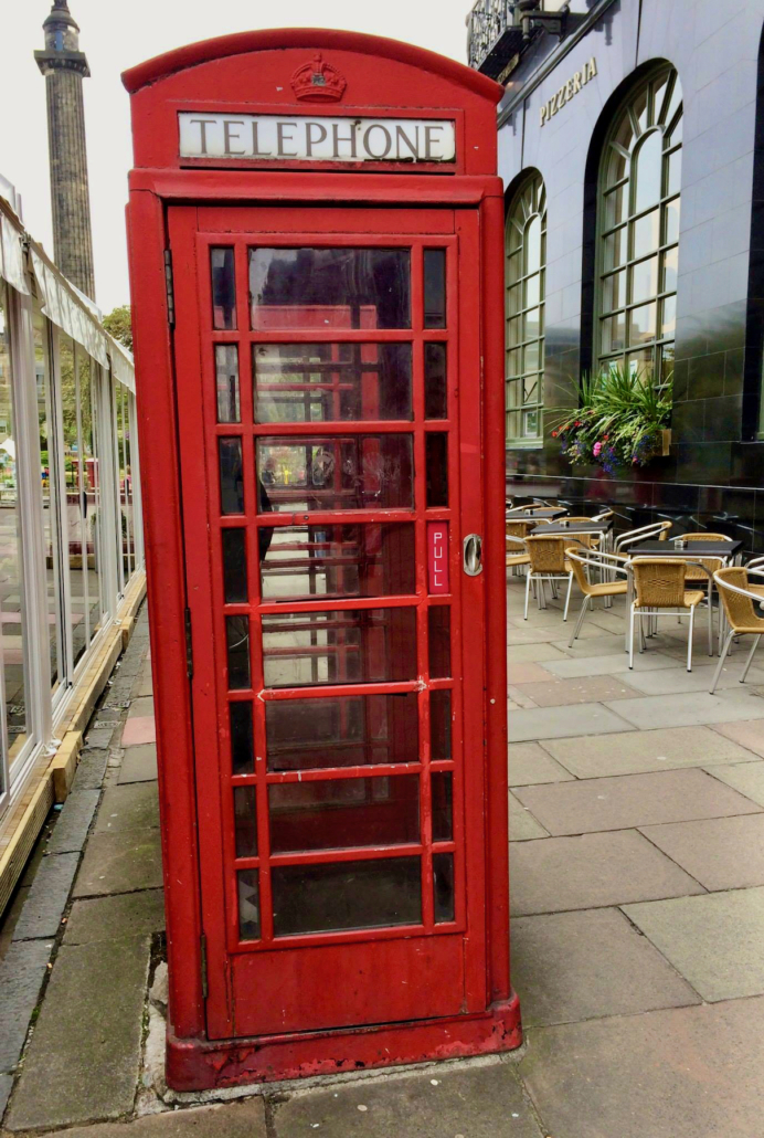 Red telephone booth in London